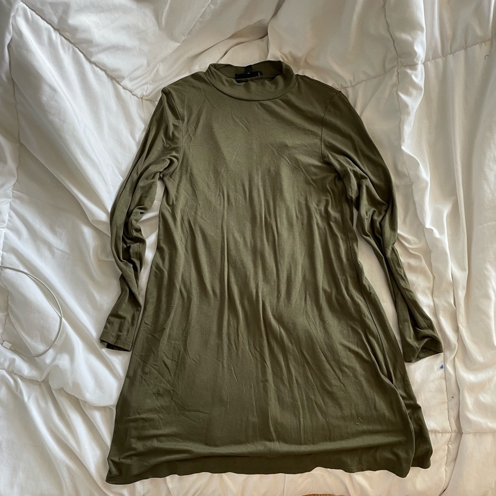 long sleeve turtleneck loose fit dress
